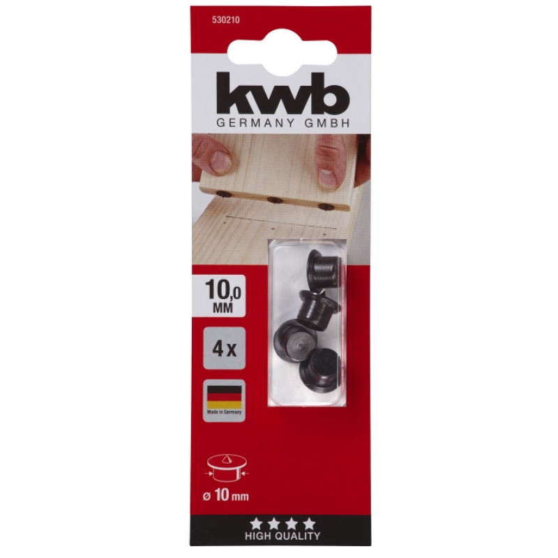 Центр переводной 10 мм, 4 шт, KWB (530210)