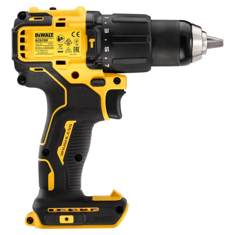 Дрель-шуруповерт аккумуляторная безщеточная ударная DeWALT (DCD709M2T)