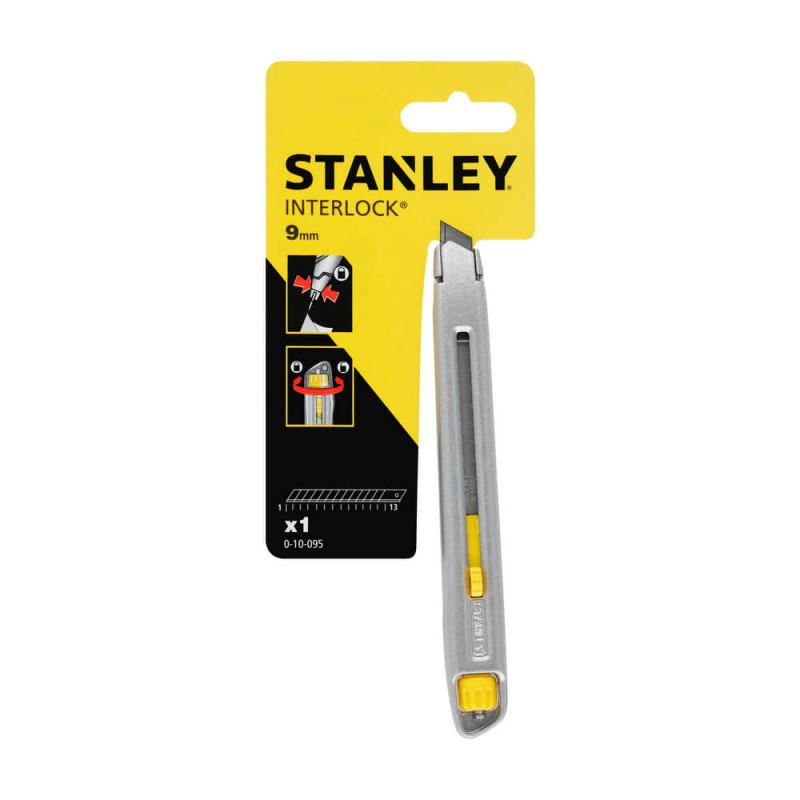 Нож Interlock длиной 135 мм с лезвием шириной 9 мм с отламывающимися сегментами STANLEY (0-10-095)