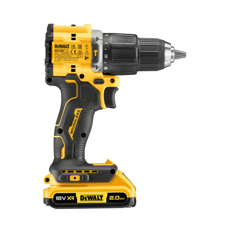 Дрель-шуруповерт аккумуляторная 100 YEARS DeWALT (DCD100YD2T)