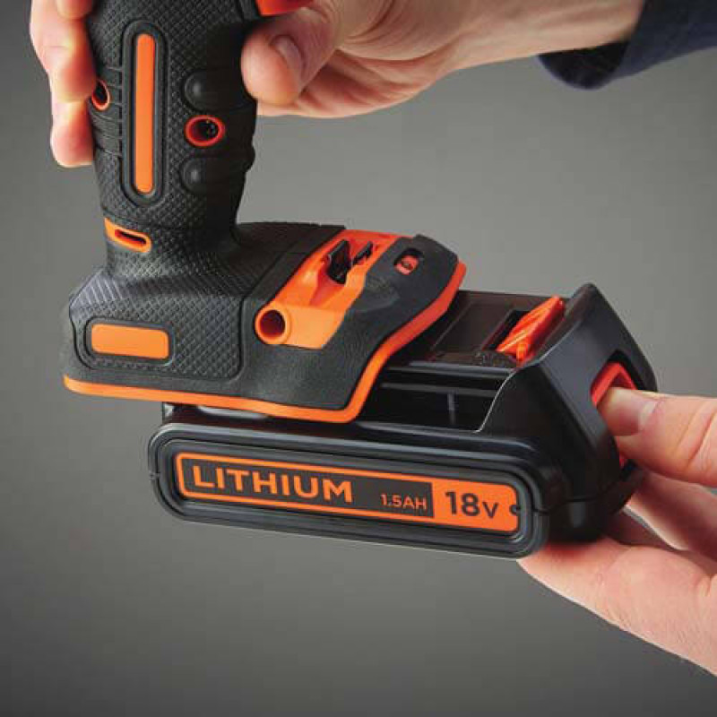 Дрель-шуруповерт аккумуляторный ударный BLACK+DECKER (BDCHD18KB)