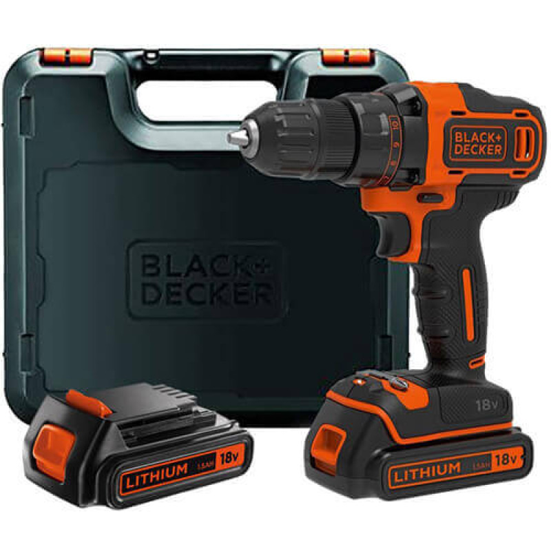 Дрель-шуруповерт аккумуляторный BLACK+DECKER (BDCDD186KB)