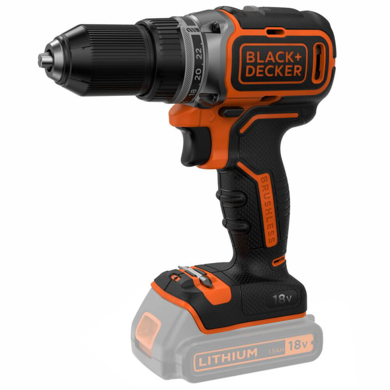 Дрель-шуруповерт аккумуляторная бесщеточная BLACK+DECKER (BL186N)