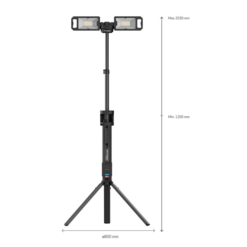 Прожектор с двумя LED-головками и штативом Scangrip Tower 5 Connect (03.6105C)