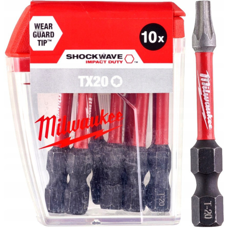 Биты MILWAUKEE SHOCKWAVE TX20 50 мм (10 шт) (4932430877)