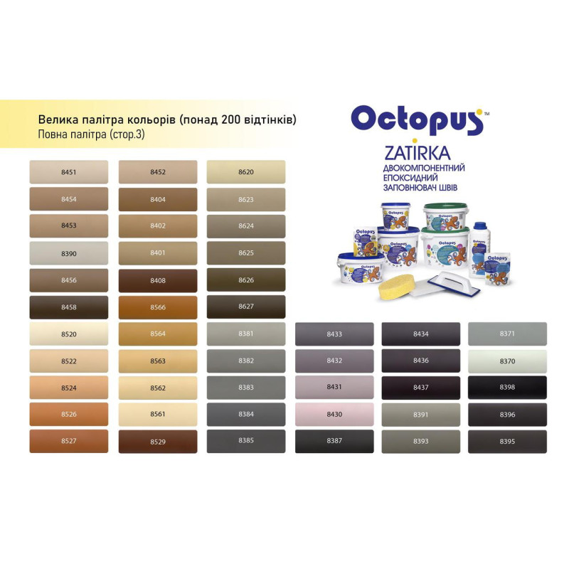Епоксидна двокомпонентна  фуга Octopus Zatirka колір 8112 1,25 кг (8112-1)