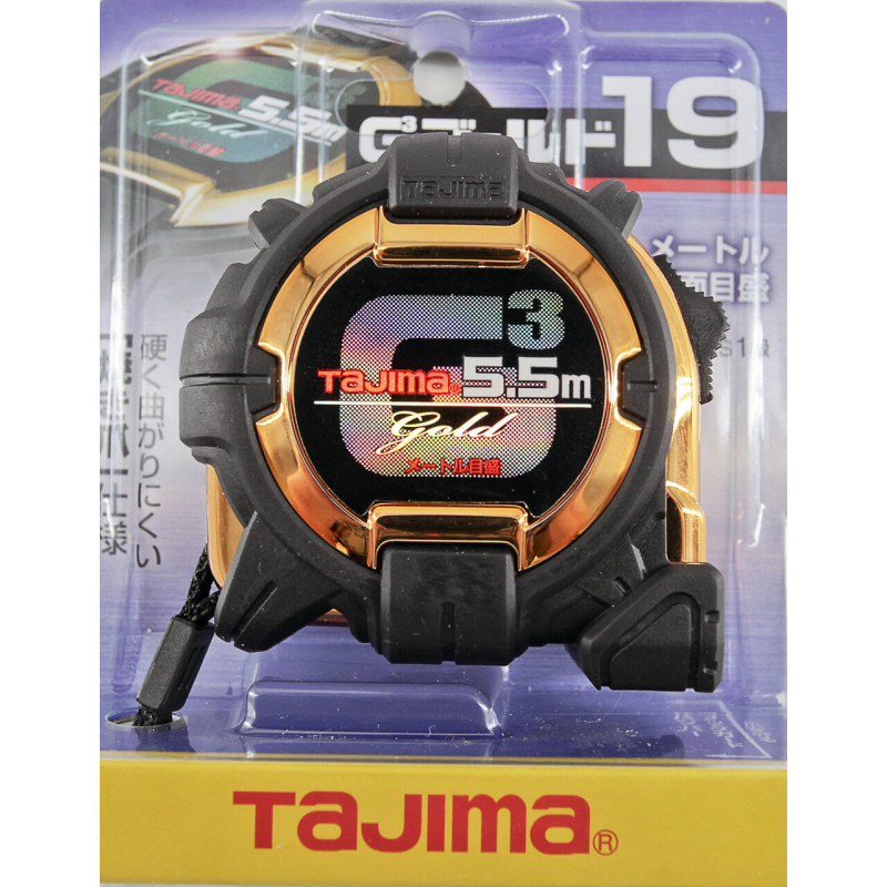 Рулетка строительная TAJIMA G3 LOCK G3GL19-55BL ударопрочная 19 мм х 5,5 м (1001-1662)