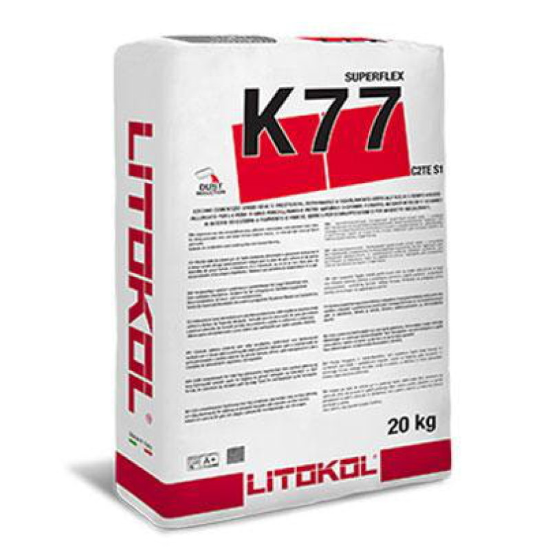 Клей на цементной основе Litokol SUPERFLEX K77 20 кг C2TES1, белый (K77B0020)