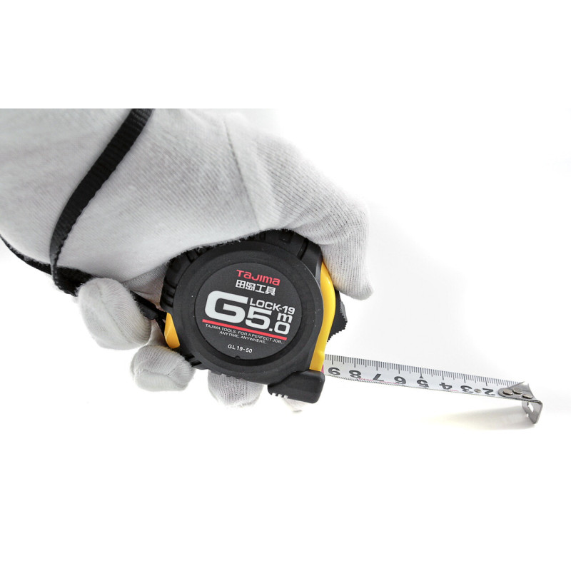 Рулетка строительная TAJIMA G LOCK GL19-50 ударопрочная, 19 мм х 5 м (1001-0220)