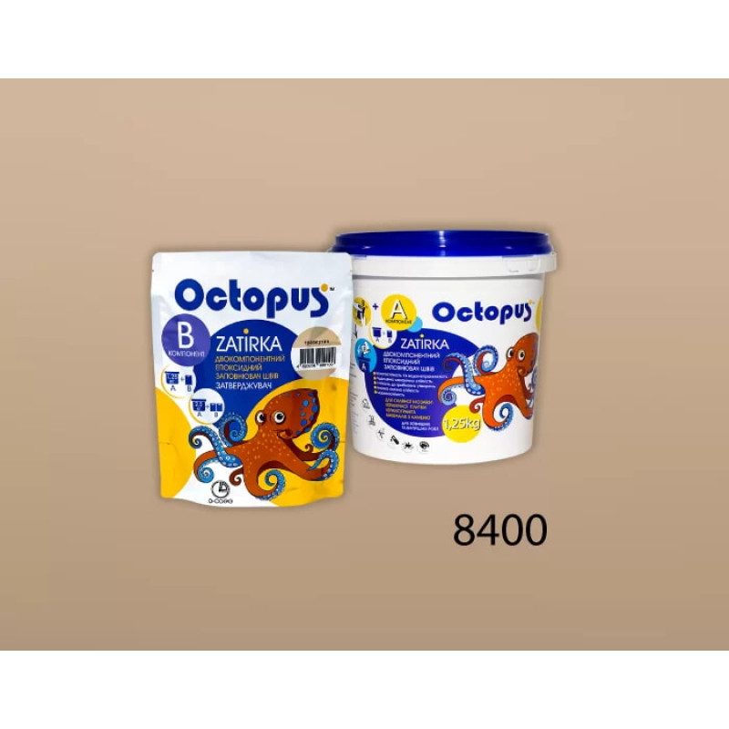 Эпоксидная двухкомпонентная затирка Octopus Zatirka цвет 8400 1,25 кг (8400-1)