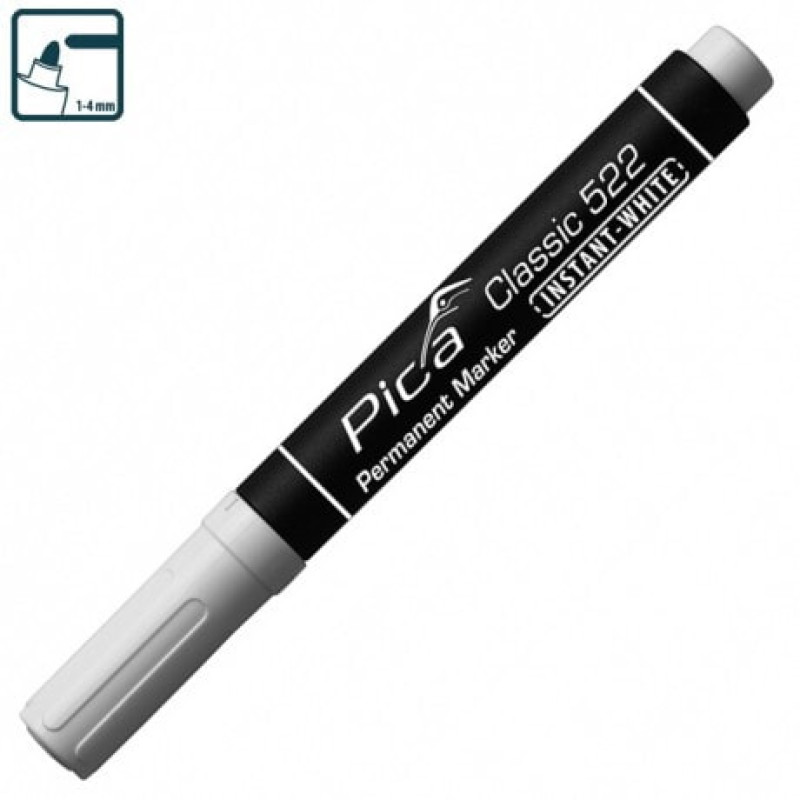 Маркер перманентний Pica Classic 522/52 INSTANT-WHITE білий (522/52)