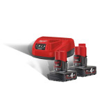 Аккумулятор + З/У (Энергокомплект) M12 NRG-402 (B4 2 шт + З/У С12С) MILWAUKEE (4933459211) – Фото №2