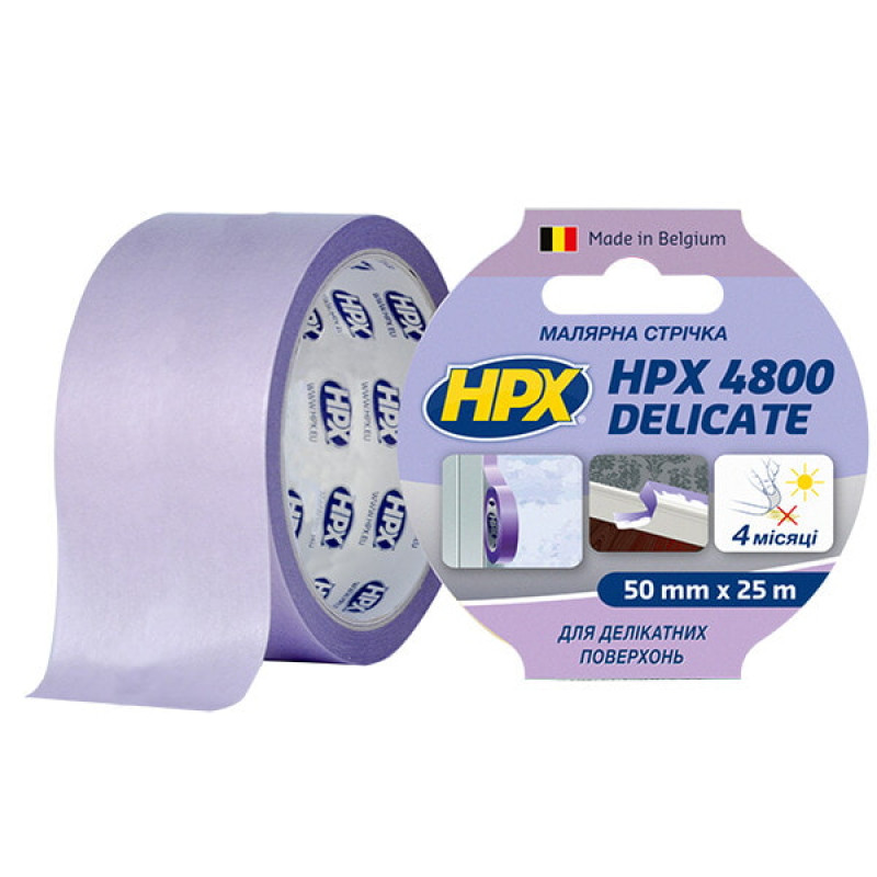 Малярна стрічка (скотч) HPX 4800 50 мм х 25 м для делікатних поверхонь та чітких контурів (SR5025)