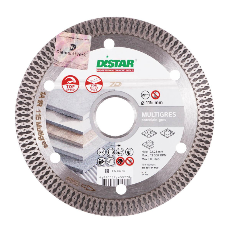 Круг алмазний вiдрiзний 1A1R 115x1,4x10x22,23 Multigres (11115494009)