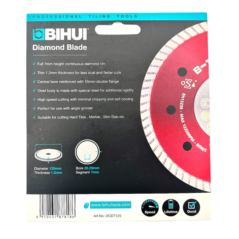 Диск алмазный BIHUI B-TURBO Ø 125 мм (DCDT125)