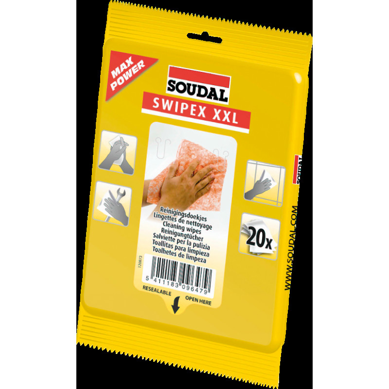 Серветки SOUDAL SWIPEX XXL 20 шт/уп (000050000000100001)