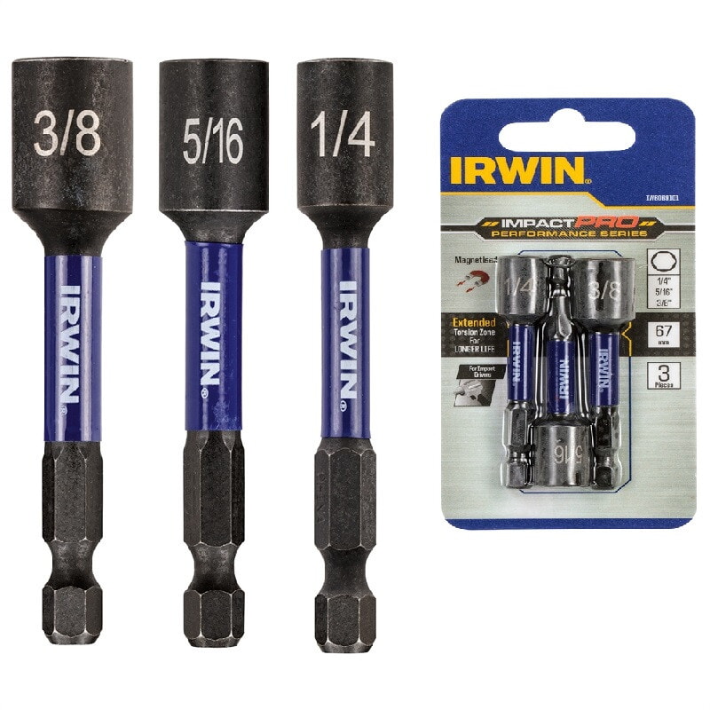 Набор головок торцевых для шуруповерта IRWIN IMPACT PRO 65мм, 3шт (IW6069120)