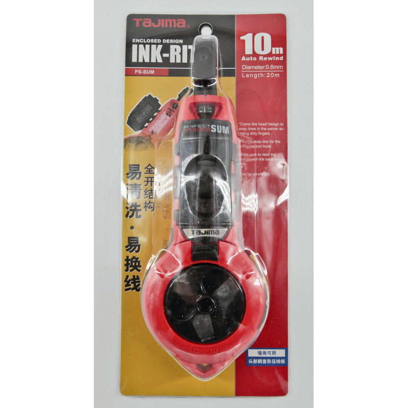 Шнур разметочный TAJIMA PS-SUM автоматическая смотка (жидкие чернила) 20 м (1008-0053)