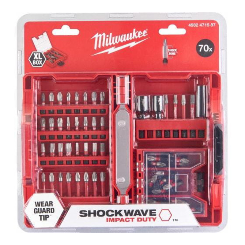 Биты НАБОР — 70 предметов Milwaukee SHOCKWAVE (4932471587)