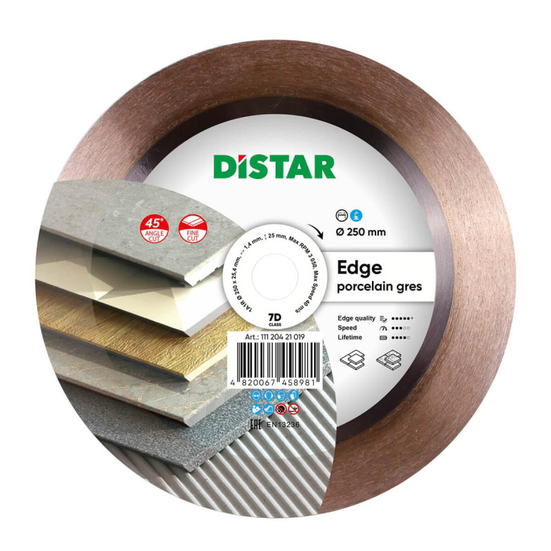 Круг алмазный отрезной 1A1R 250 Edge под 45 угол (11120421019)
