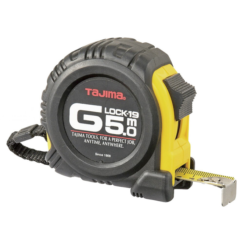 Рулетка строительная TAJIMA G LOCK GL19-50 ударопрочная, 19 мм х 5 м (1001-0220)