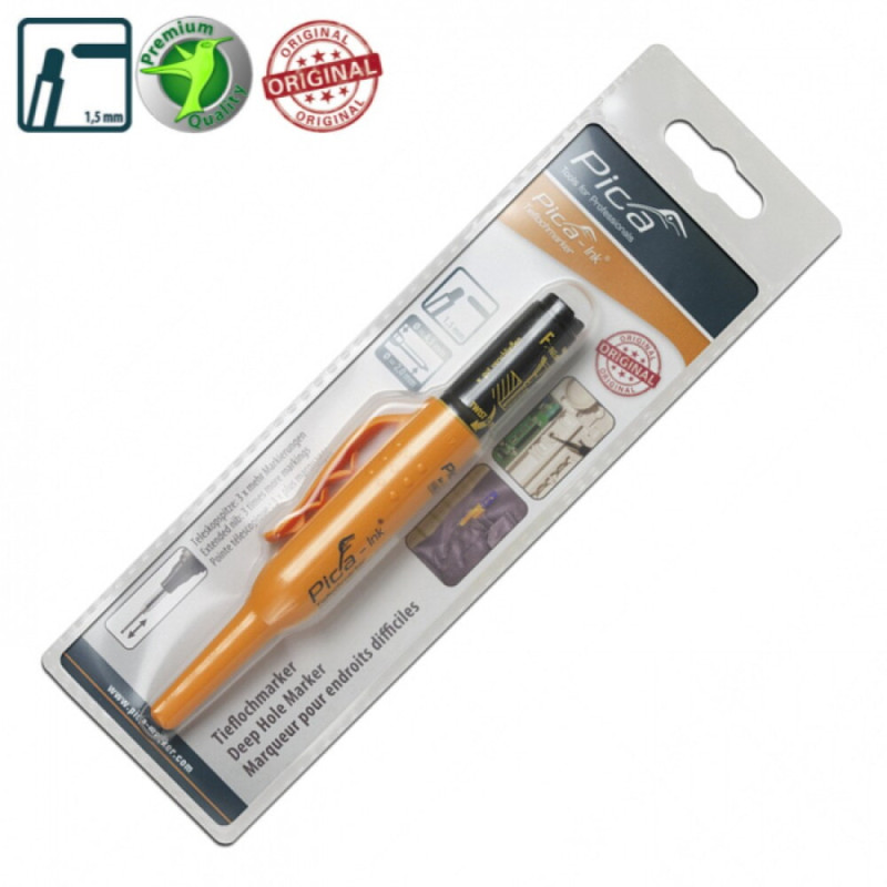 Маркер із довгим носиком Pica-Ink Deep Hole Marker 150/46 чорний (150/46)