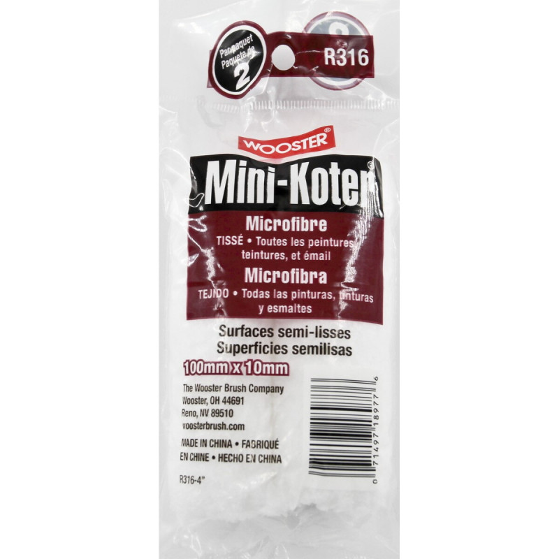 Валик міні Wooster Microfiber Mini-Koter (ТКАНИНА) 10 см ворс 13 мм комплект - 2 шт (R316-4)