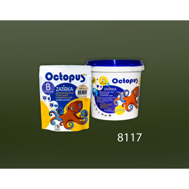 Эпоксидная двухкомпонентная затирка Octopus Zatirka цвет 8117 1,25 кг (8117-1)