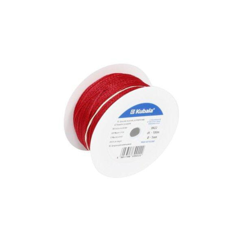 Шнур муляра Kubala 1x100 м червоного кольору (9922)