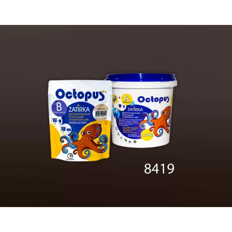 Эпоксидная двухкомпонентная затирка Octopus Zatirka цвет 8419 1,25 кг (8419-1)