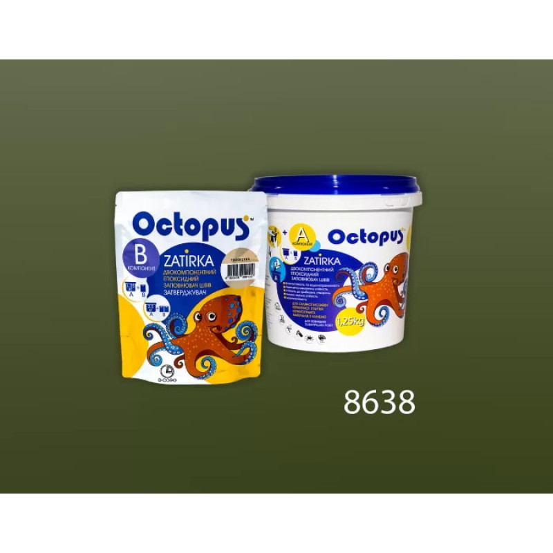 Епоксидна двокомпонентна  фуга Octopus Zatirka колір 8638 1,25 кг (8638-1)