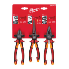 Бокорезы (кусачки боковые) + Долгогубцы + Пассатижи НАБОР — 3 шт VDE MILWAUKEE (4932464575)
