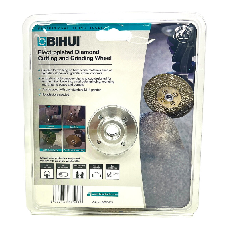 Диск алмазный BIHUI GALVANIC 125 мм для резки и шлифовки с фланцем М14 (DCWME5)