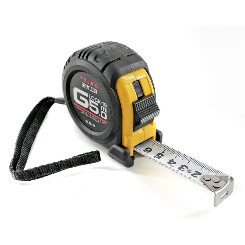 Рулетка строительная TAJIMA G LOCK GL19-50 ударопрочная, 19 мм х 5 м (1001-0220)