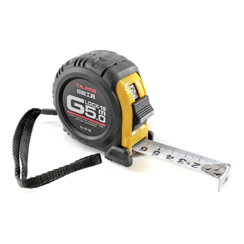 Рулетка строительная TAJIMA G LOCK GL19-50 ударопрочная, 19 мм х 5 м (1001-0220)