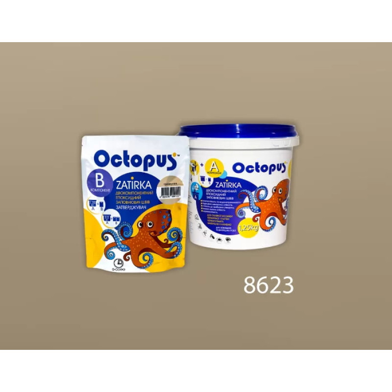 Эпоксидная двухкомпонентная затирка Octopus Zatirka цвет 8623 1,25 кг (8623-1)