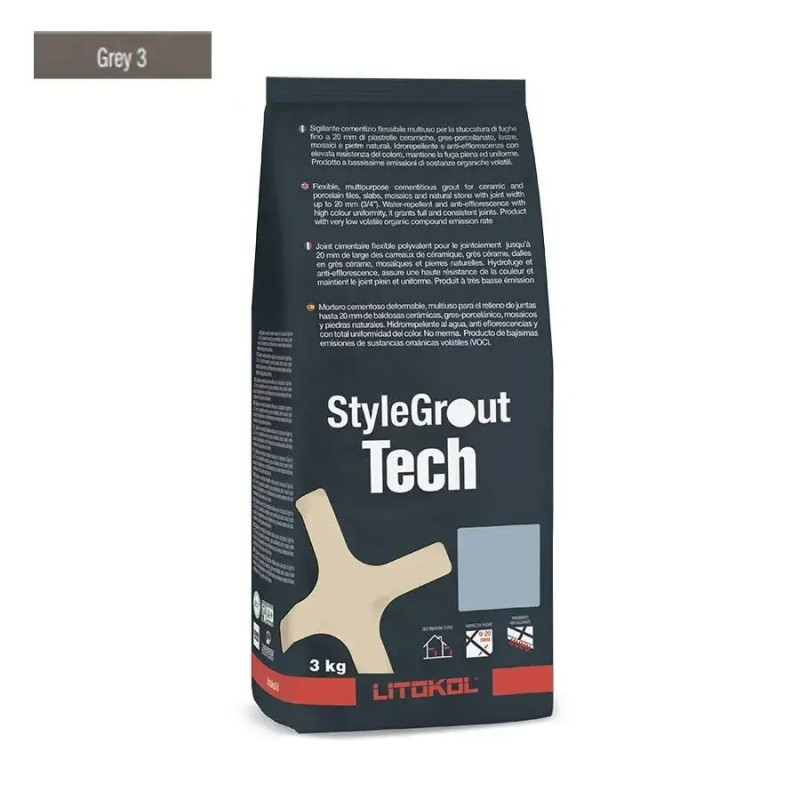 Цементна фуга StyleGrout Tech 0-20 (Grey 1) 3 кг (SGTCHGRY10063)