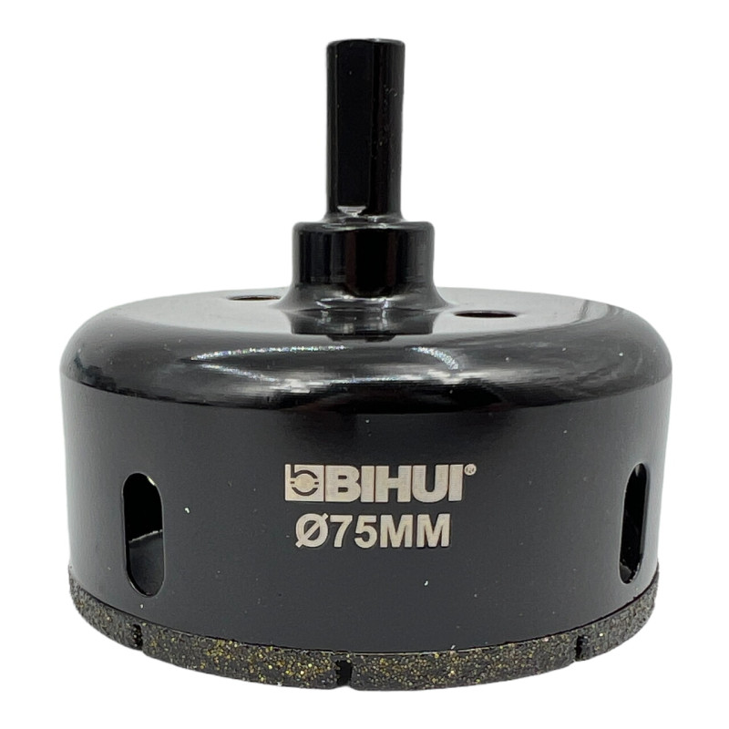 Алмазная коронка BIHUI Ceramics PRO 75 мм под дрель (DBW75)