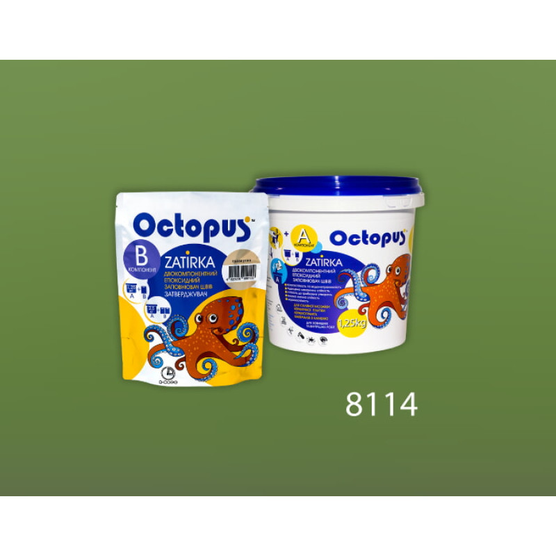 Эпоксидная двухкомпонентная затирка Octopus Zatirka цвет 8114 1,25 кг (8114-1)