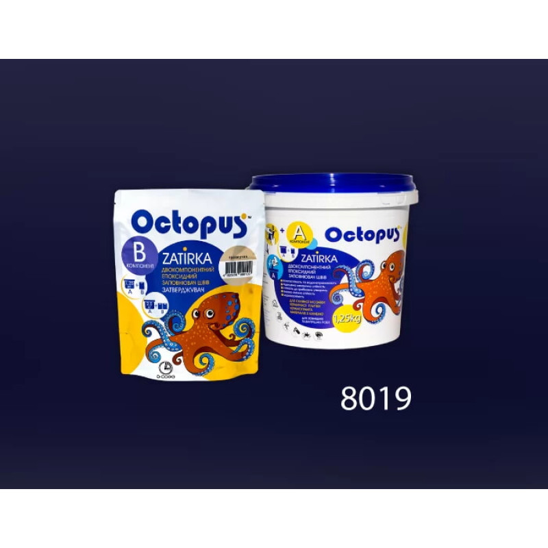 Епоксидна двокомпонентна  фуга Octopus Zatirka колір 8019 1,25 кг (8019-1)