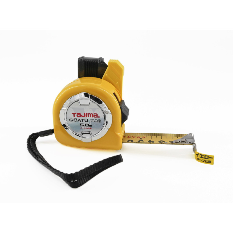 Рулетка строительная TAJIMA GOATU HI LOCK GASFLM2550, усиленная лента, с держателем на ремень, магнит, 25 мм х 5м (1001-1894)