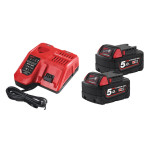 Акумулятор + З/П (енергокомплект) M18 NRG-502 (В5 2 шт + З/П M12-18FC) MILWAUKEE (4933459217) – Фото №3