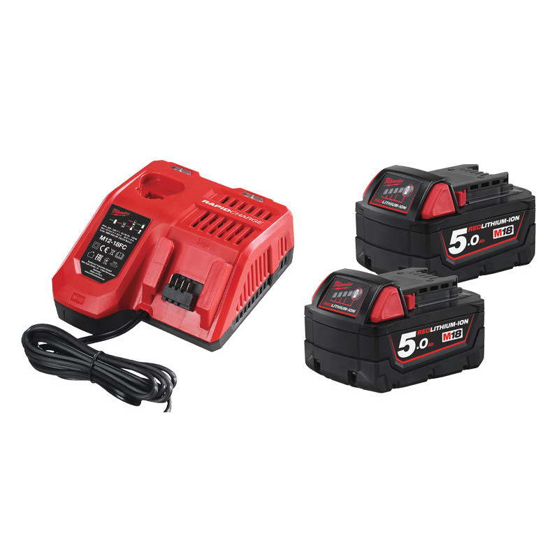 Акумулятор + З/П (енергокомплект) M18 NRG-502 (В5 2 шт + З/П M12-18FC) MILWAUKEE (4933459217)