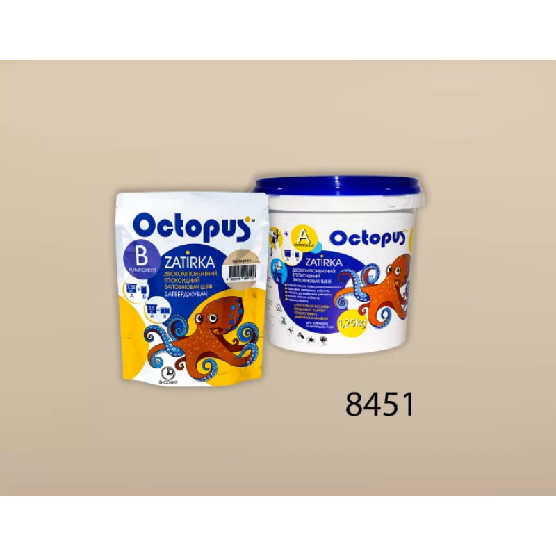 Эпоксидная двухкомпонентная затирка Octopus Zatirka цвет 8451 1,25 кг (8451-1)