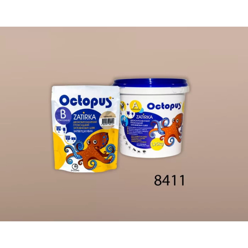 Эпоксидная двухкомпонентная затирка Octopus Zatirka цвет 8411 1,25 кг (8411-1)
