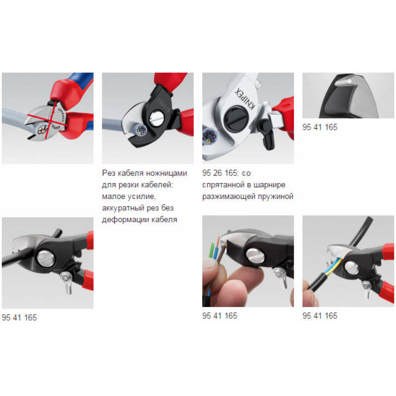 Бокорезы (кабелерез) диэлектрические для резки кабелей KNIPEX (95 16 165)