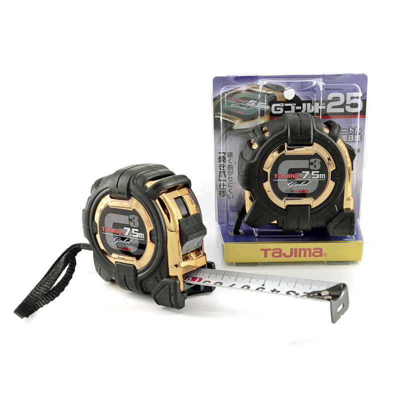 Рулетка строительная TAJIMA G3 LOCK G3GL25-75BL ударопрочная 25 мм х 7,5 м (1001-1879)