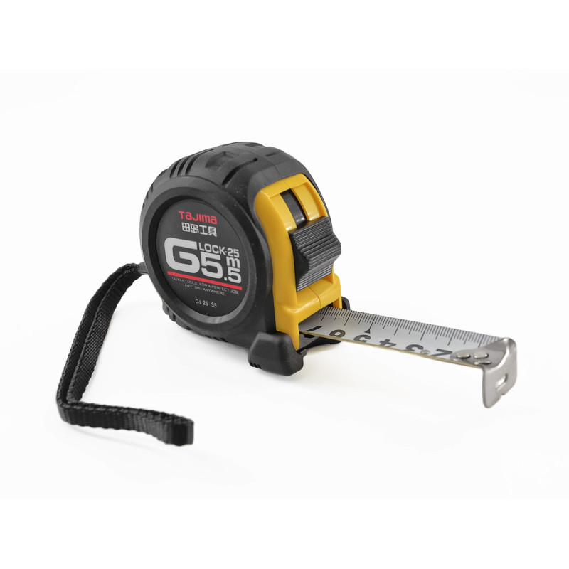 Рулетка строительная TAJIMA G LOCK GL25-55 ударопрочная, 25 мм х 5,5 м (1001-0221)
