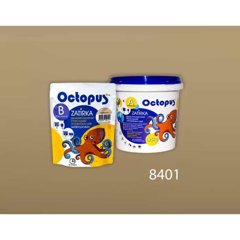 Эпоксидная двухкомпонентная затирка Octopus Zatirka цвет 8401 1,25 кг (8401-1)