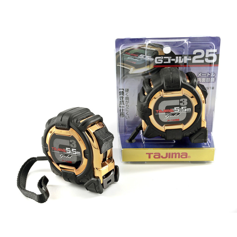 Рулетка строительная TAJIMA G3 LOCK G3GL25-55BL ударопрочная 25 мм х 5,5 м (1001-1663)